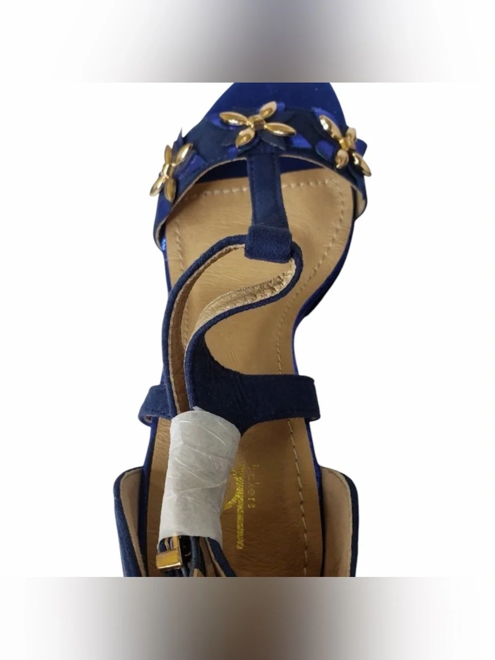 Bakers Blue Embellished Valentin Platform Wedge Sandals Size 9